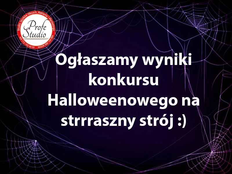  Wyniki konkursu na Halloweenowe strrraszne przebranie!